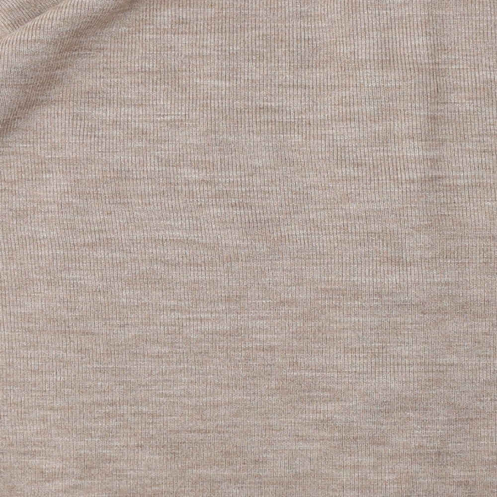 Paramour Womens Beige Round Neck Polyester Cardigan Jumper One Size