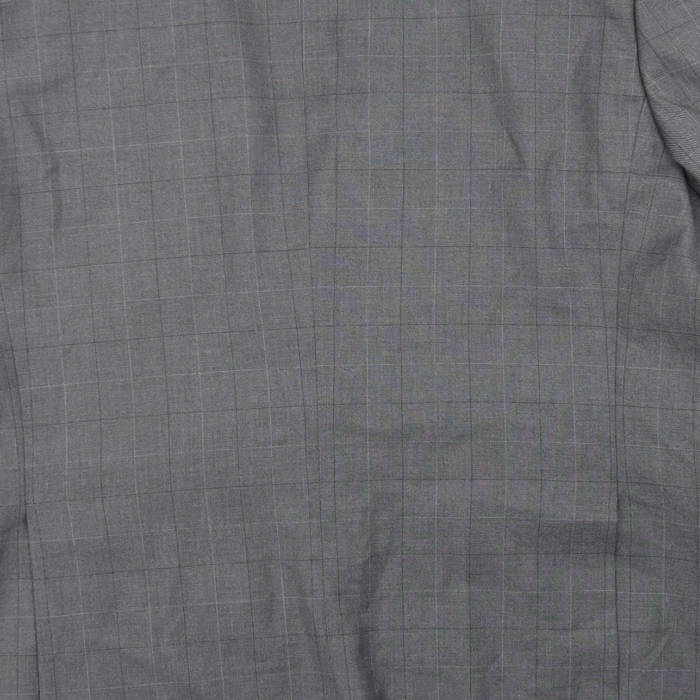 Taylor & Wright Mens Grey Plaid Polyester Jacket Blazer Size 46