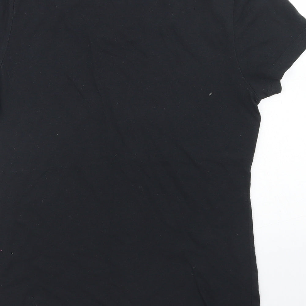 Reebok Womens Black Cotton Basic T-Shirt Size S Crew Neck