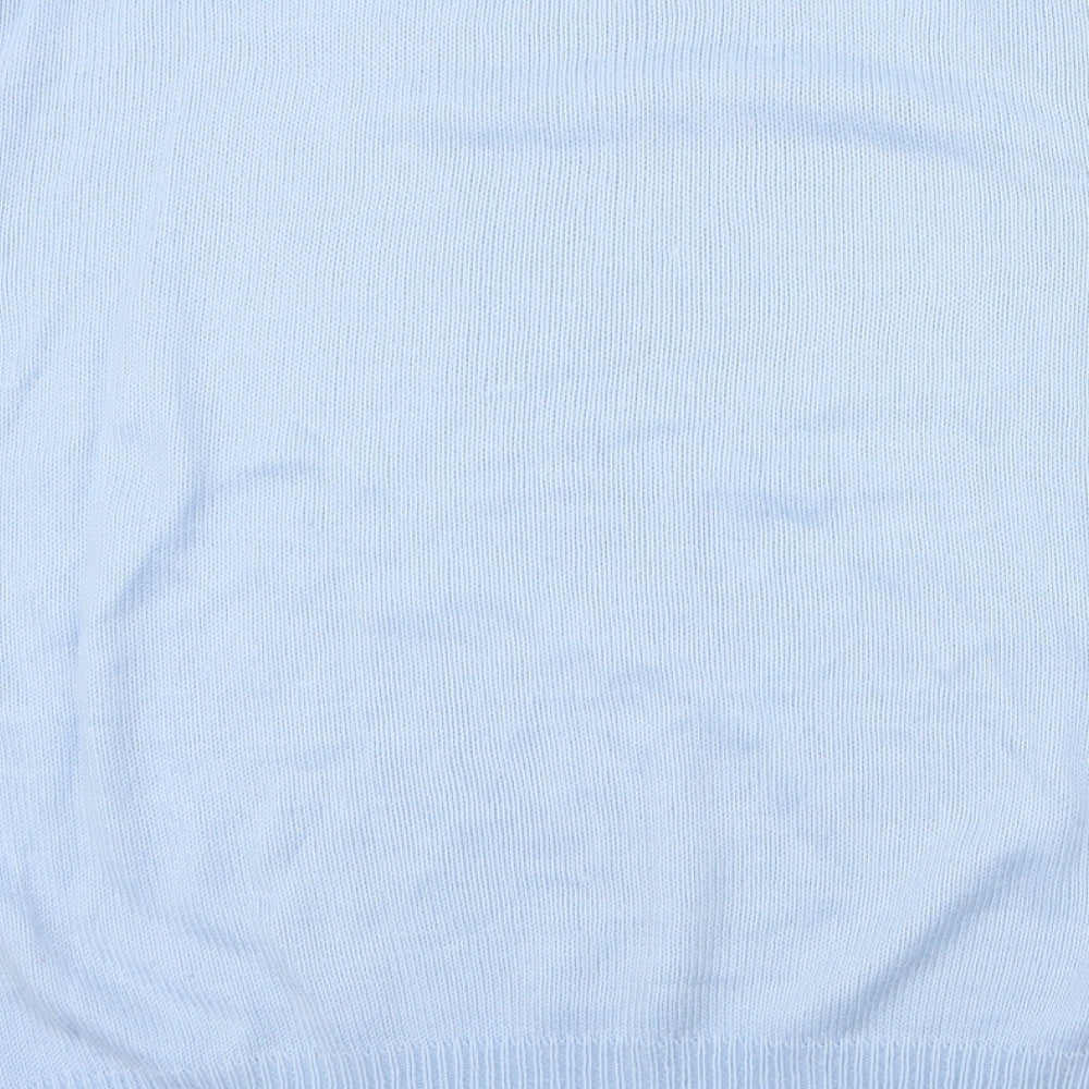 Berkertex Womens Blue Round Neck Geometric Acrylic Pullover Jumper Size 14