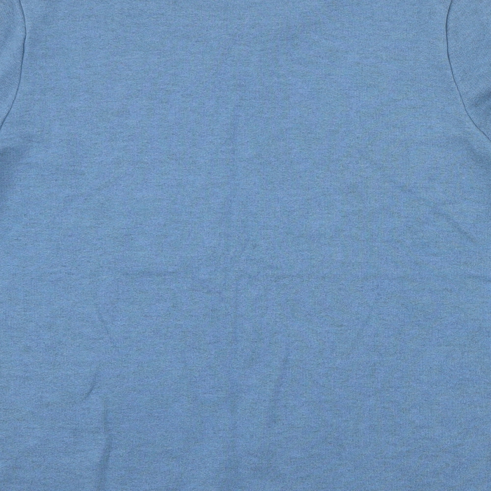 BHS Womens Blue Round Neck Cotton Pullover Jumper Size 14