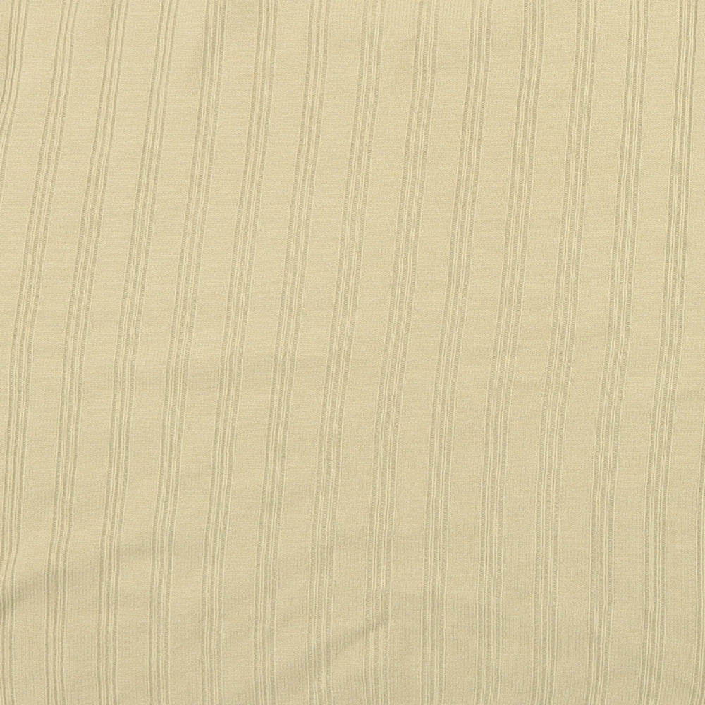 Berkertex Womens Yellow Round Neck Striped Acrylic Pullover Jumper Size 14