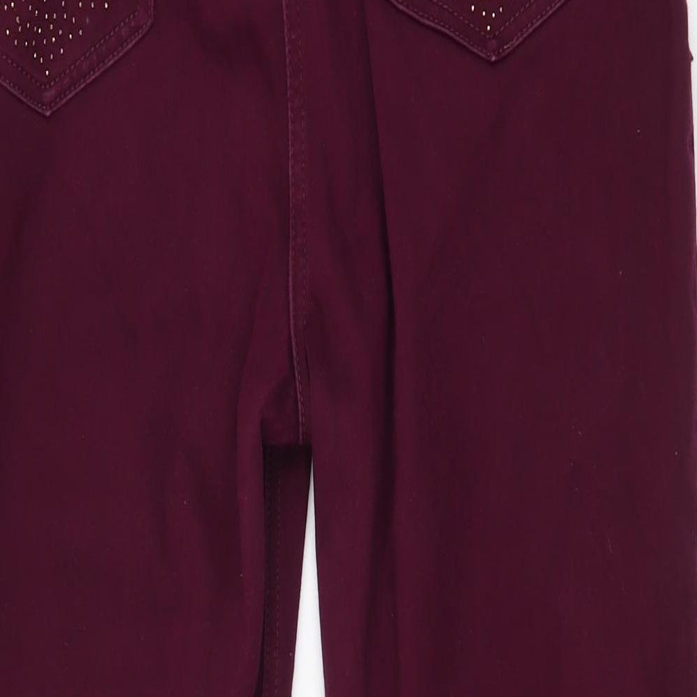 Per Una Womens Purple Polyester Skinny Jeans Size 32 in L22.5 in Regular Zip - short leg length