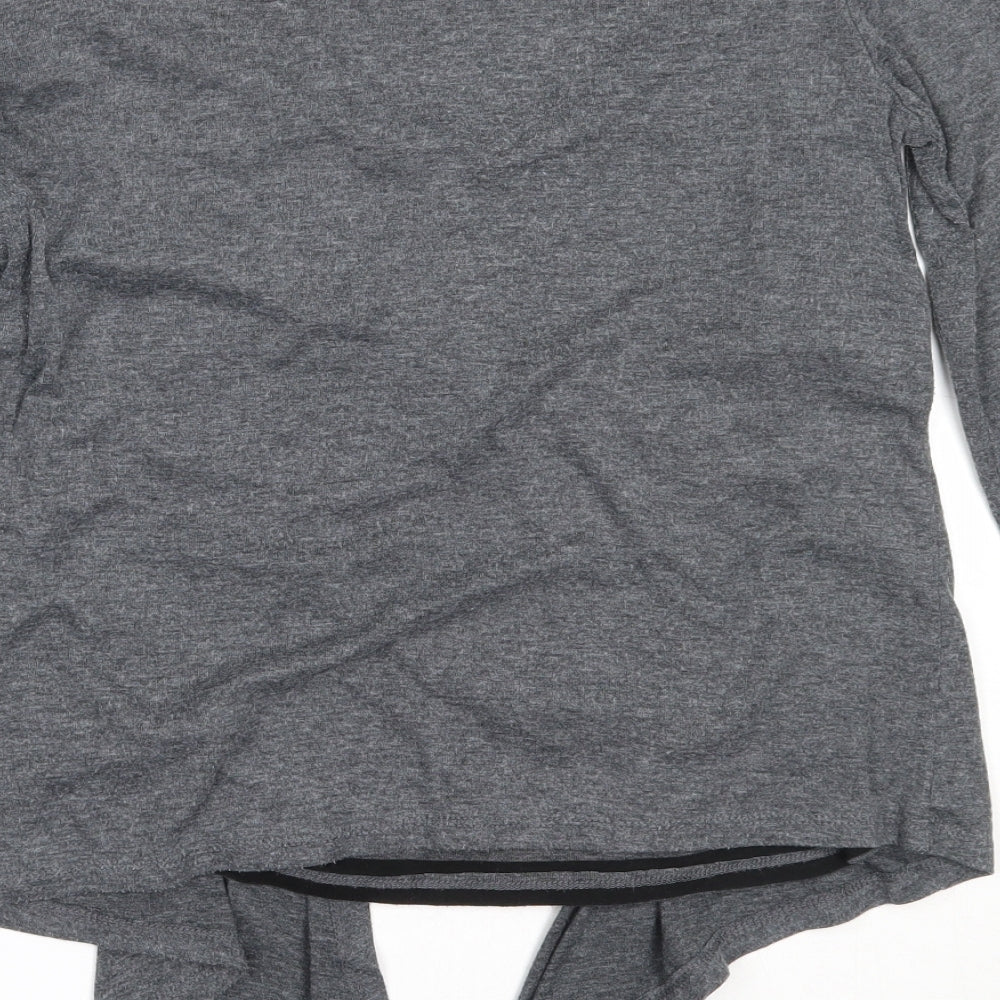 Marks & Spencer Womens Grey Round Neck Polyester Cardigan Jumper Size 10