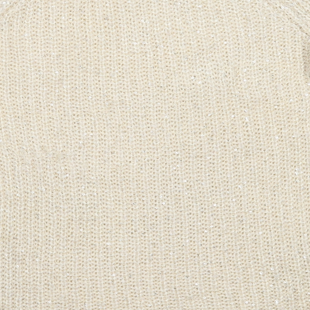 Atmosphere Womens Ivory Round Neck Acrylic Pullover Jumper Size 10