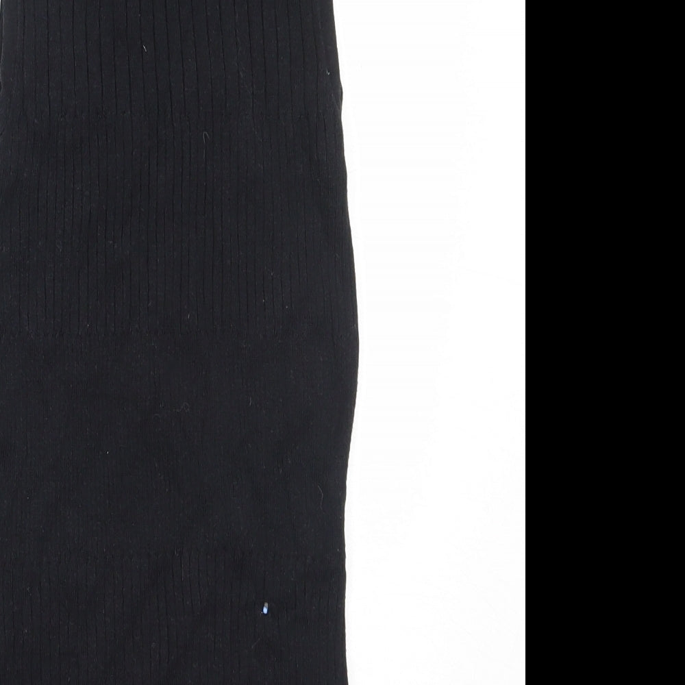 River Island Womens Black High Neck Viscose Vest Jumper Size 8