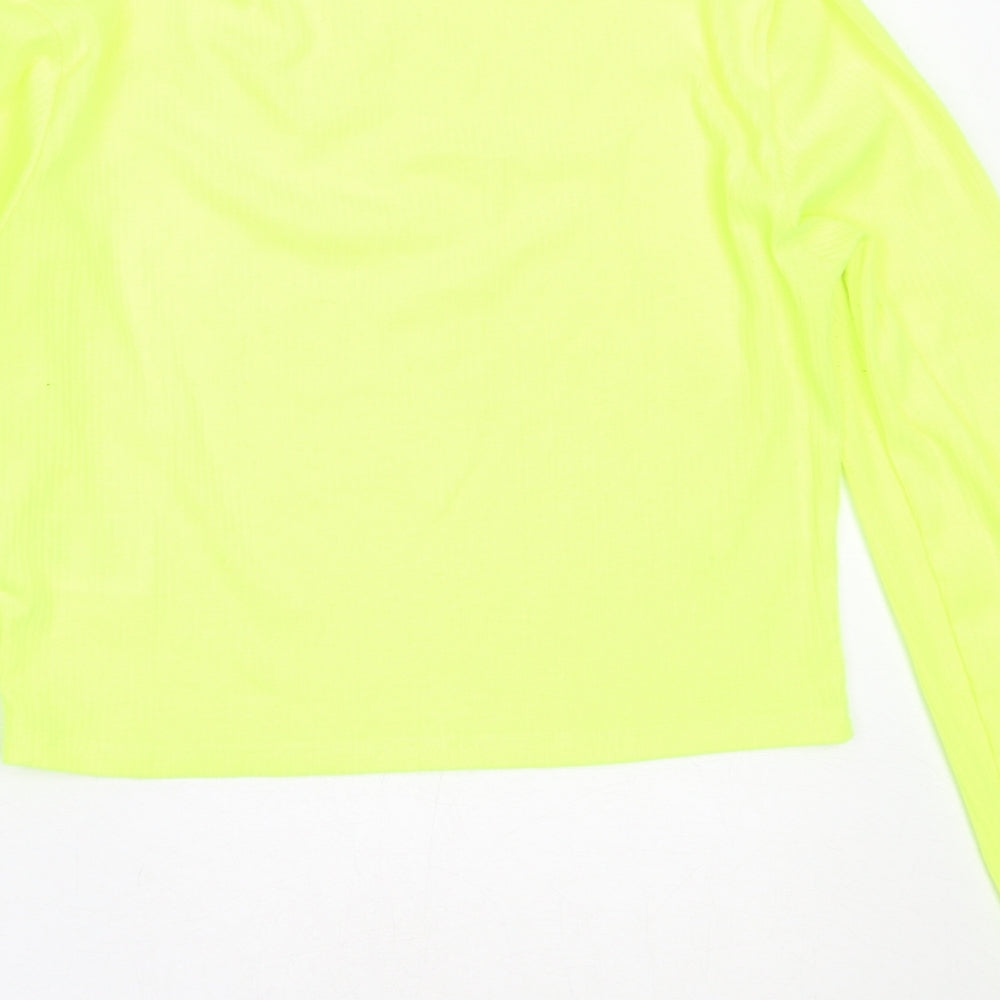 H&M Womens Green High Neck Polyester Pullover Jumper Size S
