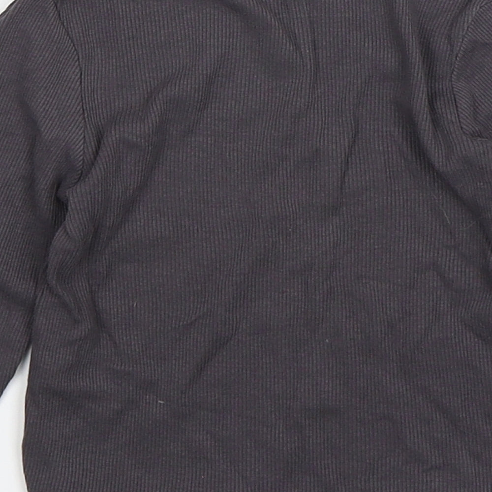George Boys Grey Cotton Basic T-Shirt Size 3-4 Years Round Neck