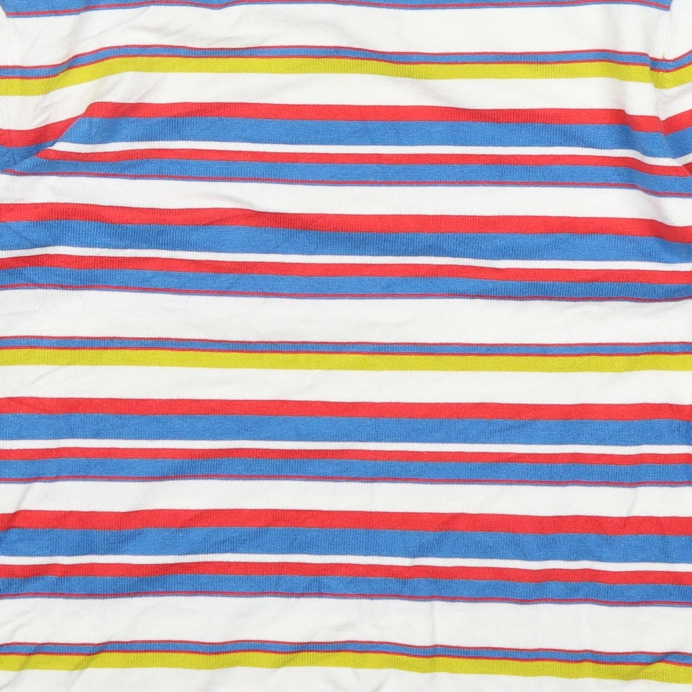 NEXT Womens Multicoloured Round Neck Striped Viscose Pullover Jumper Size 12