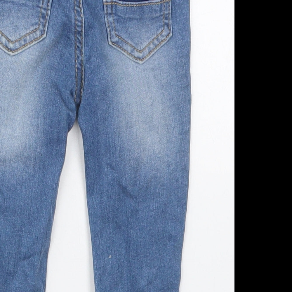 Mayoral Baby Blue Cotton Capri Jeans Size 3-6 Months Button