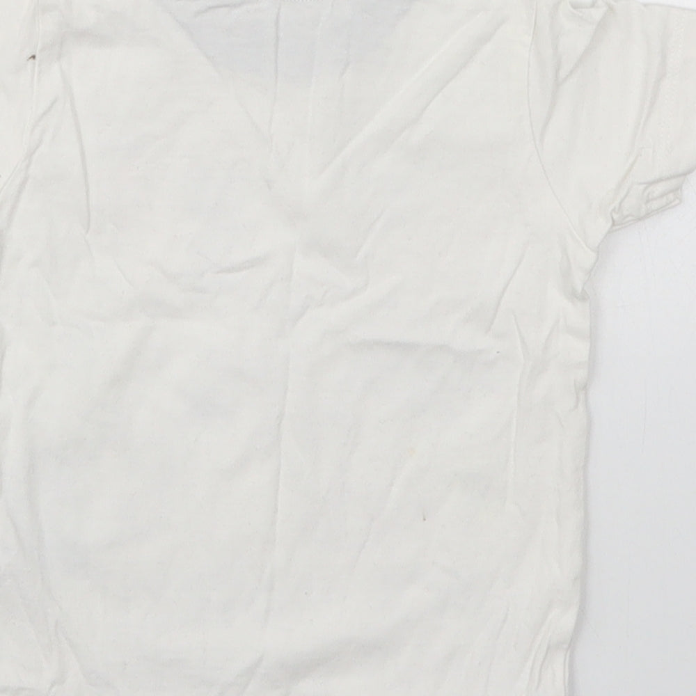 Nutmeg Boys White Cotton Basic T-Shirt Size 12-18 Months Crew Neck Pullover - Super Hero Let's Go Make Some Noise