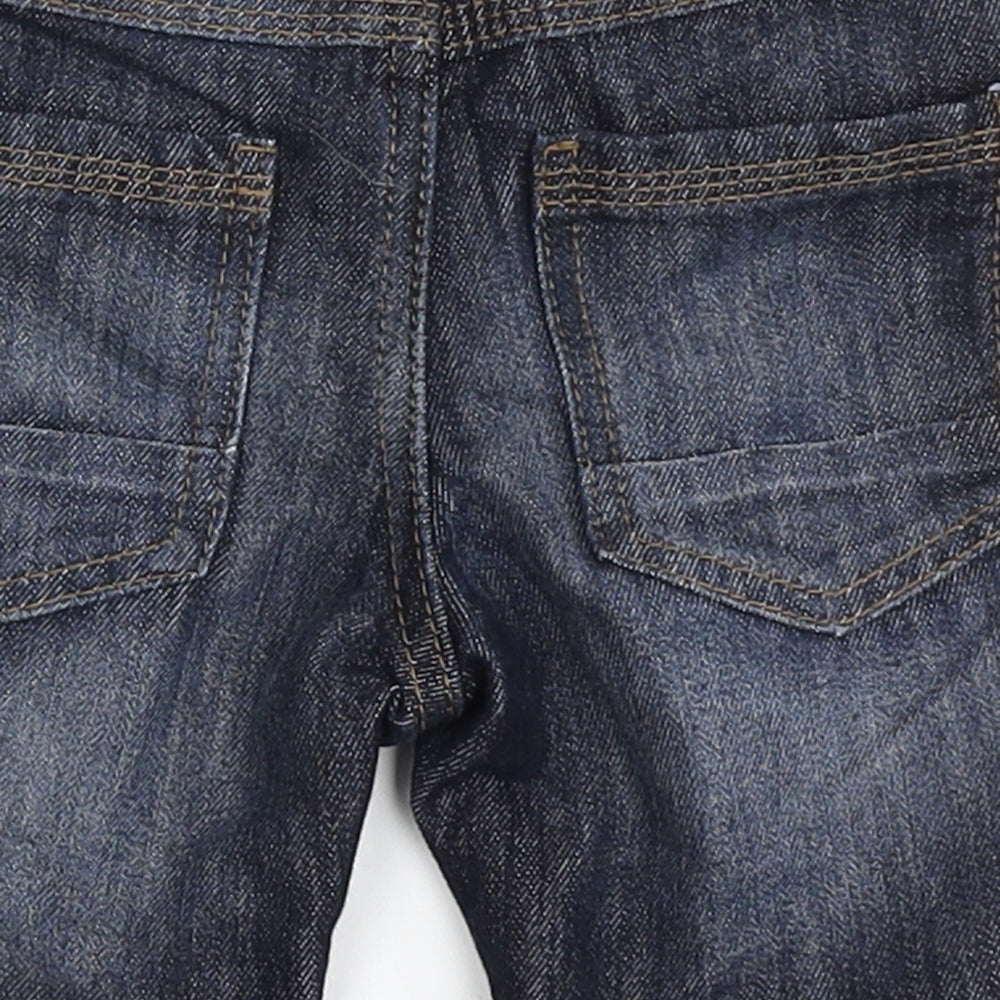 Denim & Co. Boys Blue Cotton Cropped Jeans Size 18-24 Months Button - Shorts