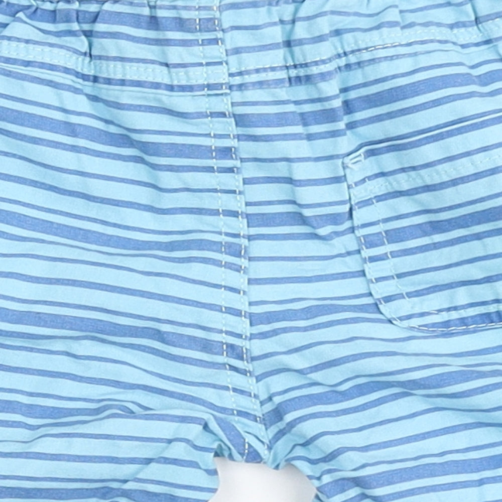 So Cute Boys Blue Striped 100% Cotton Cropped Trousers Size 12-18 Months - Shorts