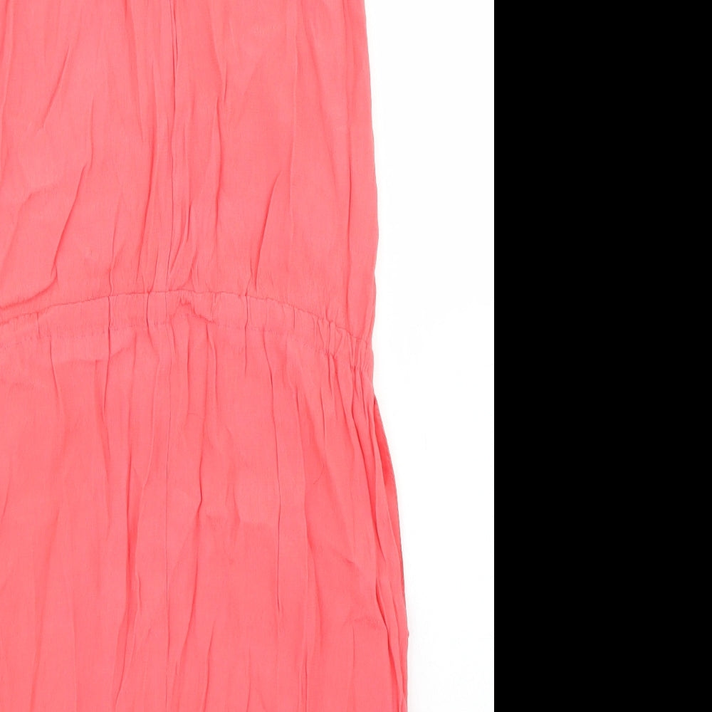 Next Womens Pink Viscose Skater Dress Size 8 Cowl Neck