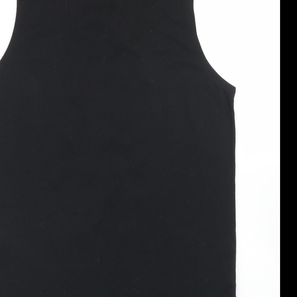 F&F Womens Black Polyester Basic Tank Size S Crew Neck