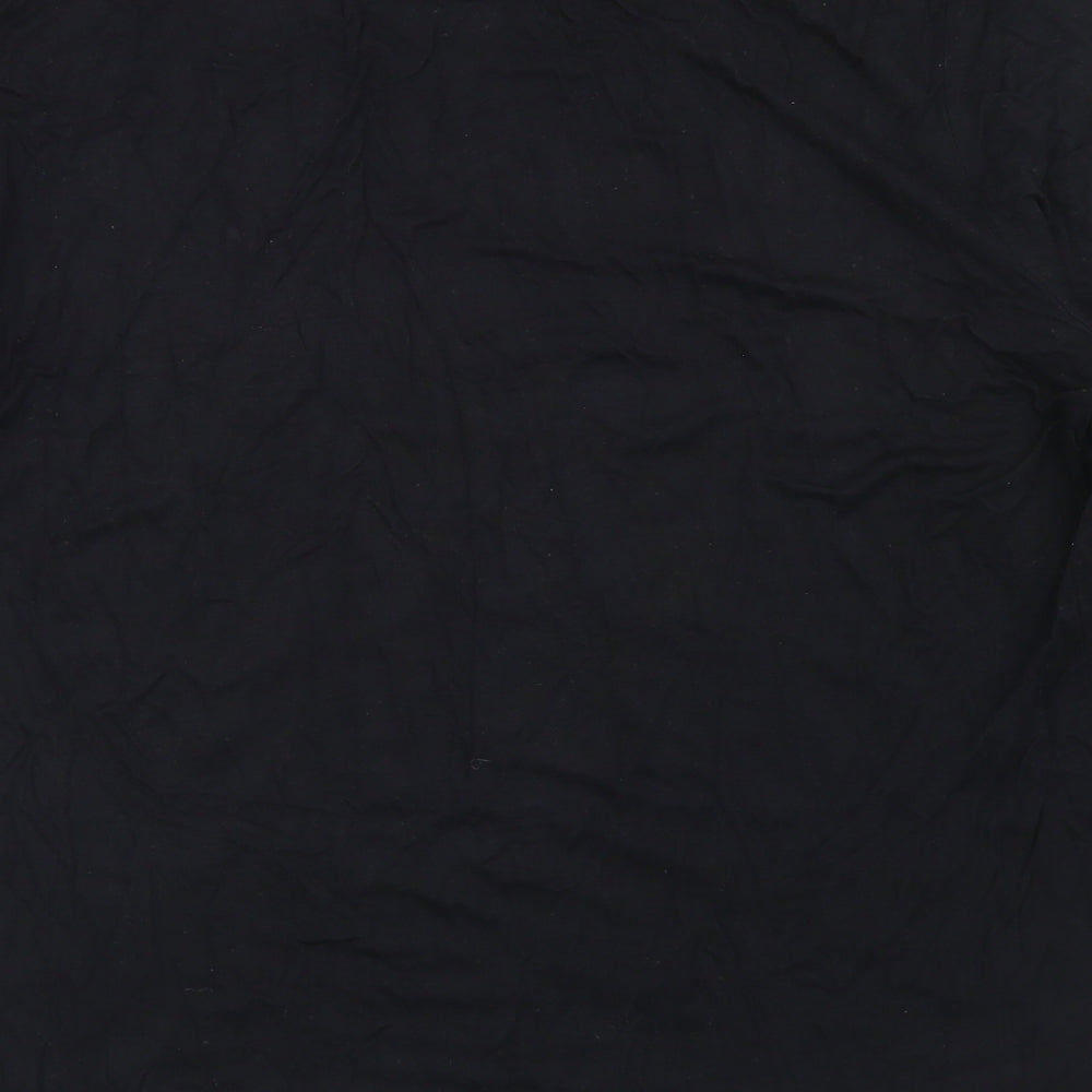 Antthony Womens Black Viscose Basic T-Shirt Size XL Round Neck