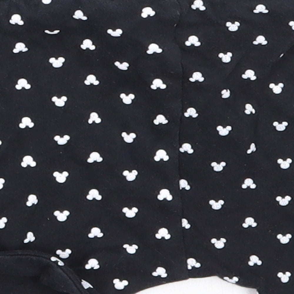 George Boys Black Cotton Cropped Trousers Size 12-18 Months - mickey mouse