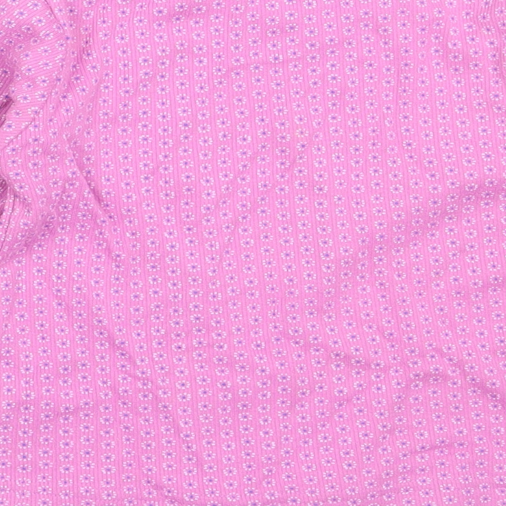 Adams Girls Pink Cotton Basic T-Shirt Size 5 Years Round Neck