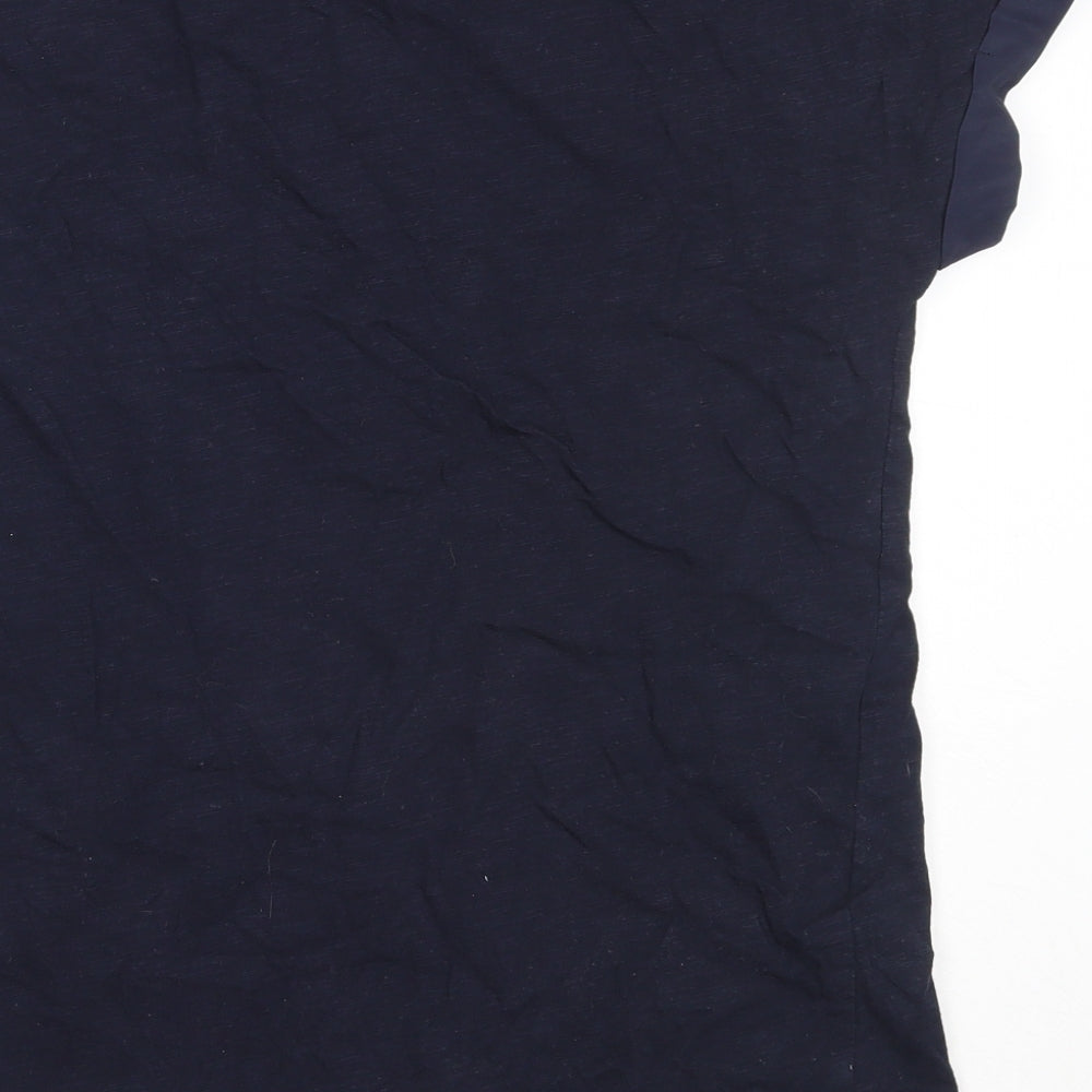 Oasis Womens Blue Cotton Basic T-Shirt Size XS Round Neck