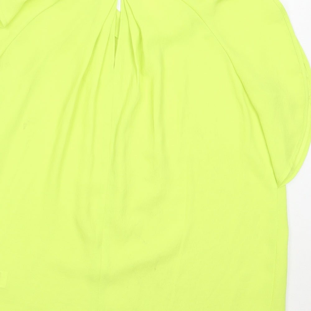 NEXT Womens Green Polyester Basic Blouse Size 12 Round Neck