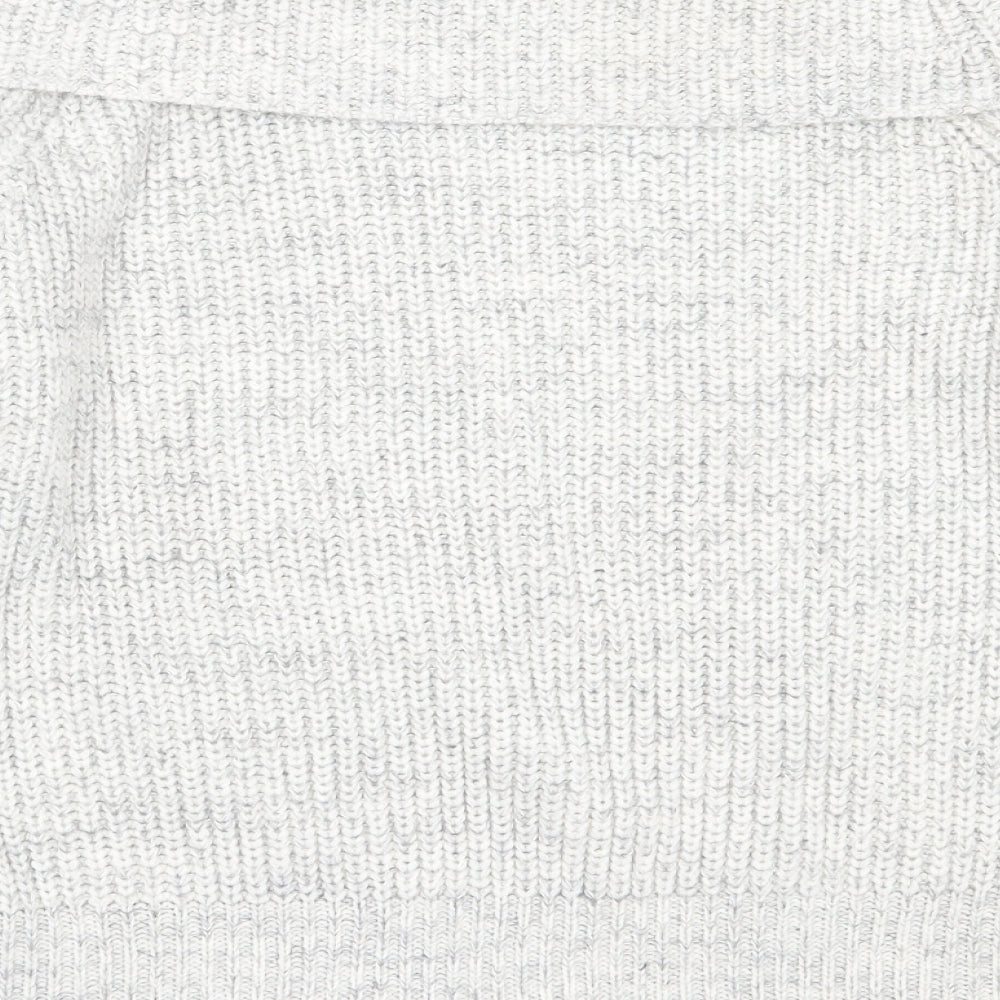 New Look Womens Grey Roll Neck Acrylic Pullover Jumper Size M