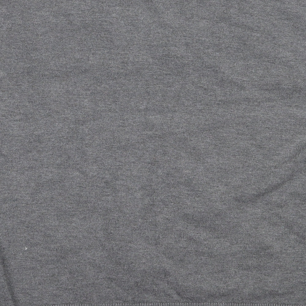 H&M Womens Grey V-Neck Viscose Pullover Jumper Size L