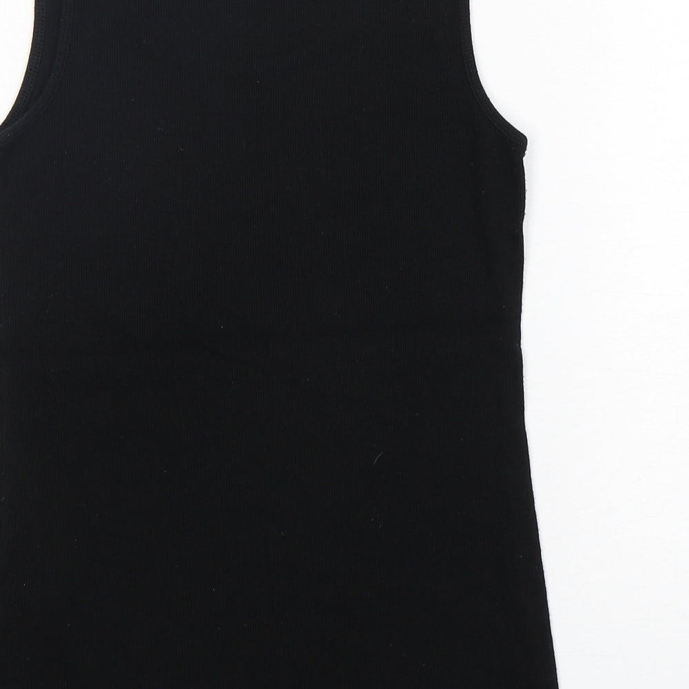 Gap Womens Black Cotton Basic Tank Size L Round Neck