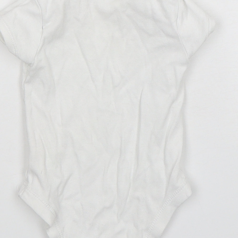 Matalan Girls White Cotton Leotard One-Piece Size 3-6 Months Snap