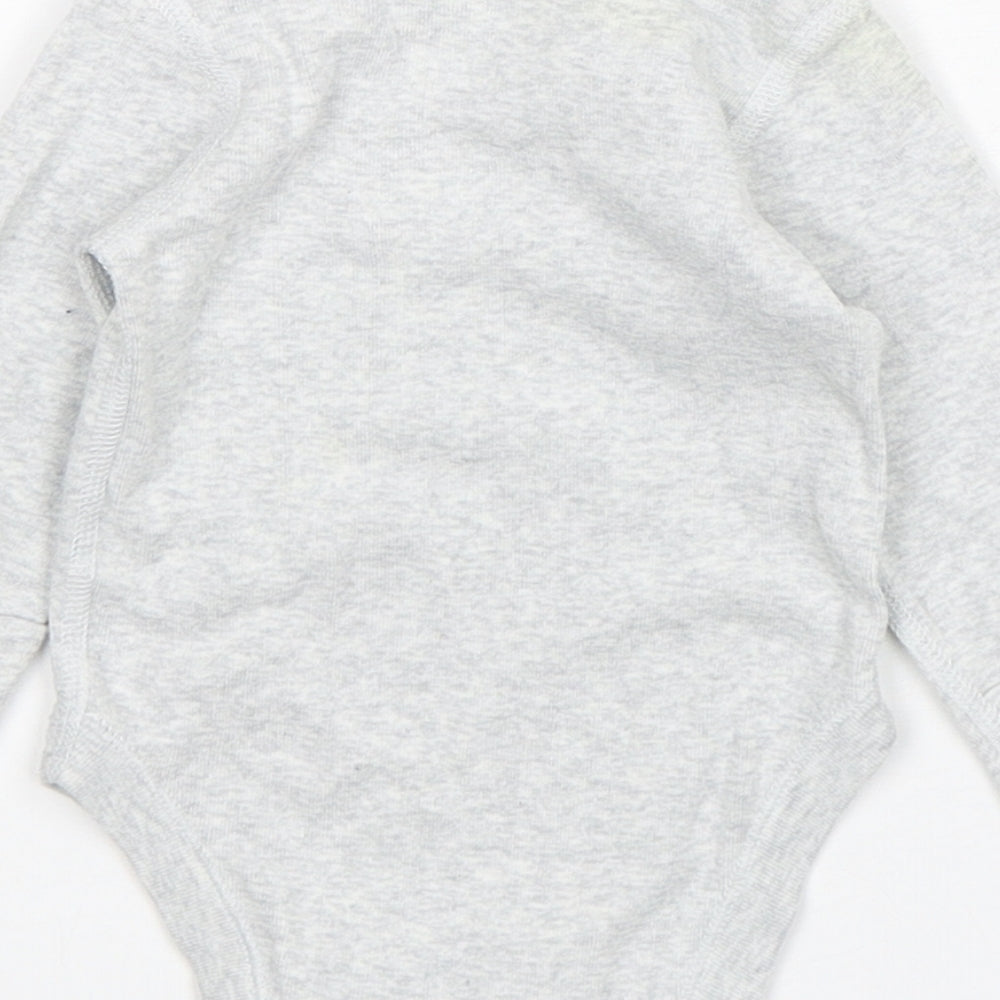 Marks & Spencer Baby Grey Cotton Leotard One-Piece Size 3-6 Months Snap