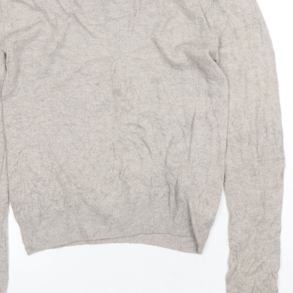 Topshop Womens Beige Round Neck Viscose Pullover Jumper Size 6