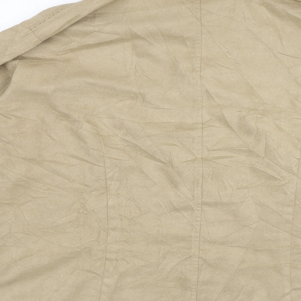 Marks & Spencer Womens Beige Polyester Basic Button-Up Size 18 Collared