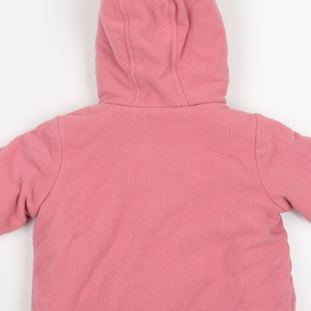 TOM TAILOR Girls Pink Basic Jacket Jacket Size 18 Months Zip - Bear Ear Hood
