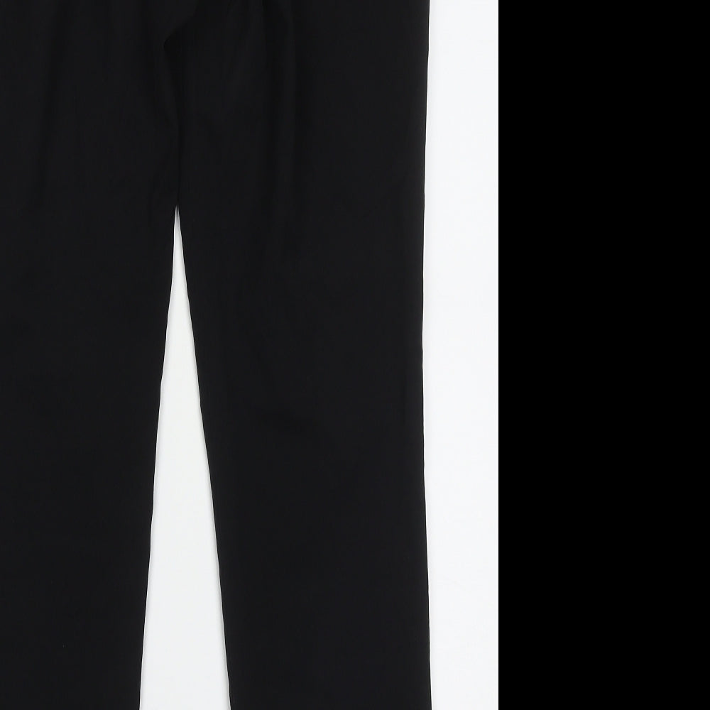 H&M Womens Black Polyester Trousers Size 10 L30 in Regular Hook & Eye
