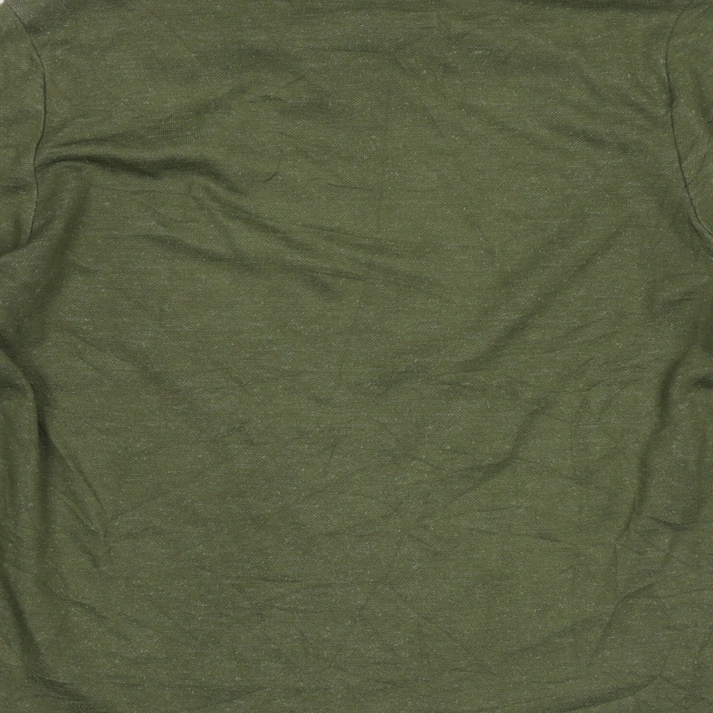 St.Micheal Womens Green Collared Acrylic Pullover Jumper Size 12