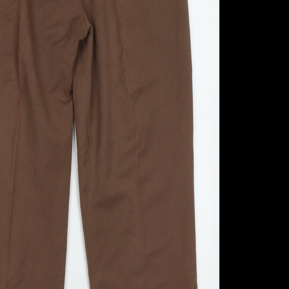 Anne Smith Womens Brown Polyester Trousers Size 18 L28 in Regular Button