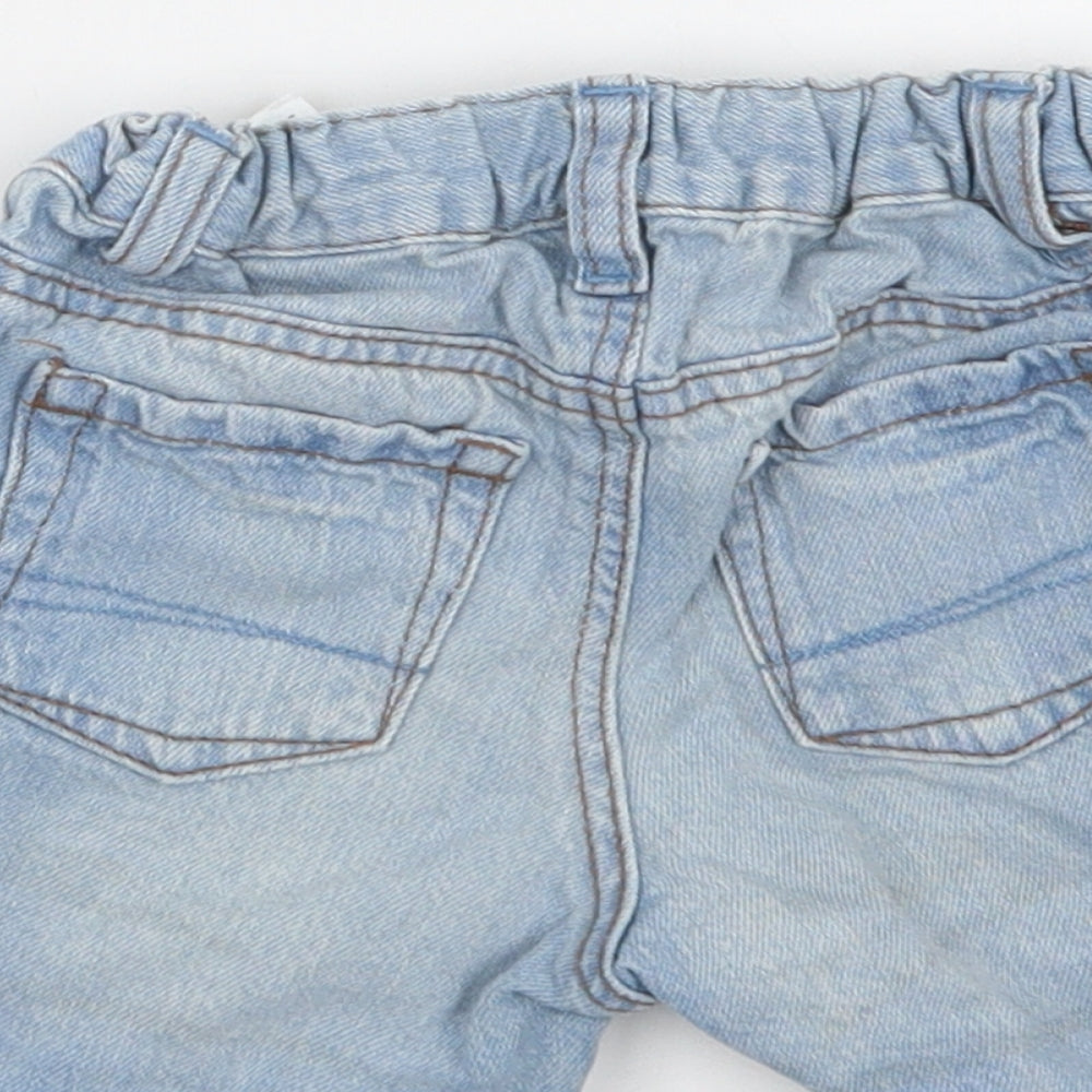 H&M Baby Blue Cotton Cropped Jeans Size 9-12 Months Button