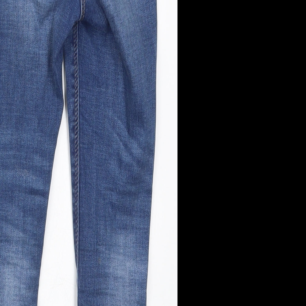 NEXT Girls Blue Cotton Skinny Jeans Size 7 Years Regular