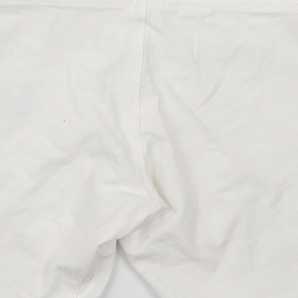 Marks and Spencer Girls White Cotton Biker Shorts Size 7-8 Years Regular