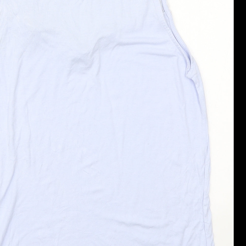 H&M Womens Blue Viscose Basic Tank Size M Round Neck