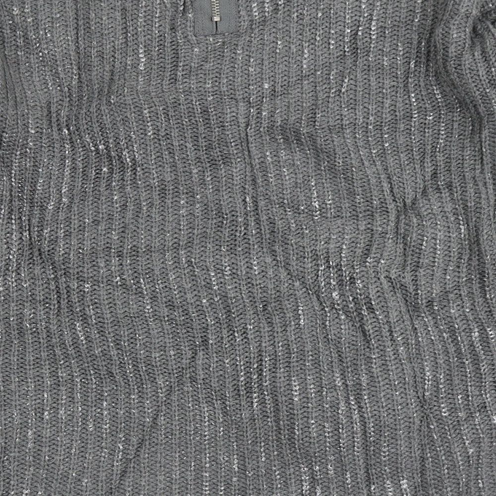 Dex Womens Grey Round Neck Acrylic Pullover Jumper Size XS