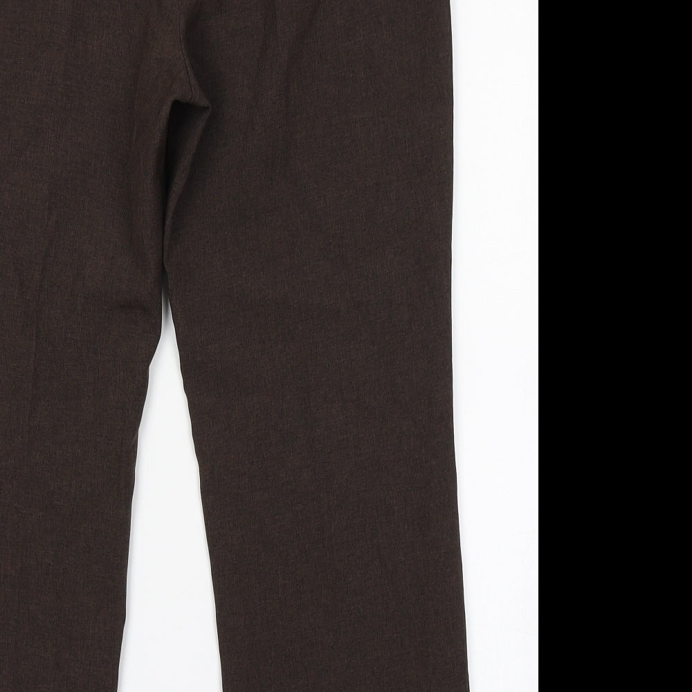 Berkertex Womens Brown Polyester Trousers Size 10 L24 in Regular Button