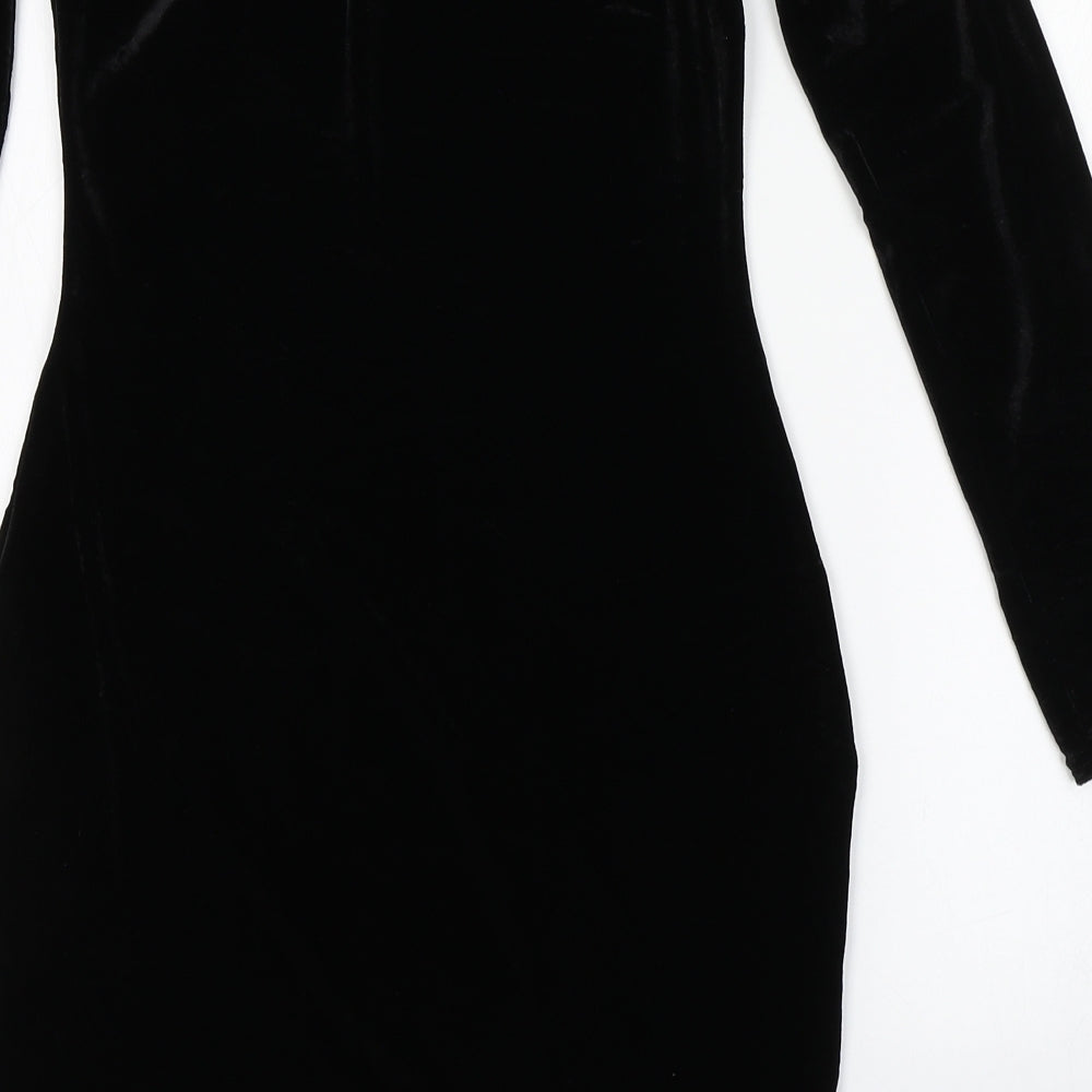 Missguided Womens Black Polyester Bodycon Size 10 Round Neck