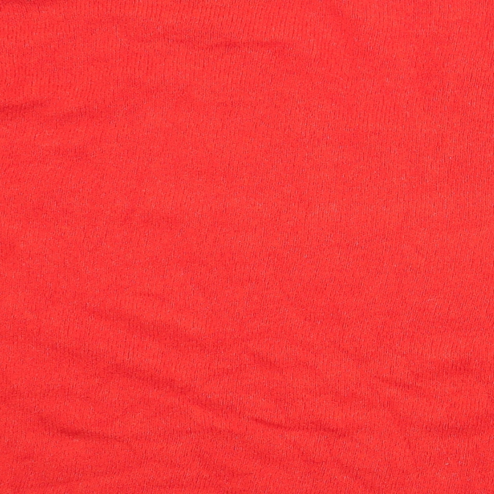 H&M Womens Orange V-Neck Acrylic Pullover Jumper Size M