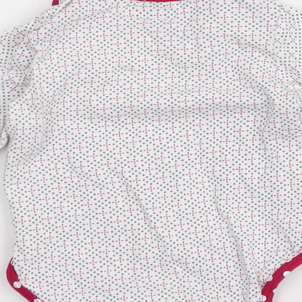 mamas & papas Baby White Geometric 100% Cotton Babygrow One-Piece Size 0-3 Months Snap - christmas