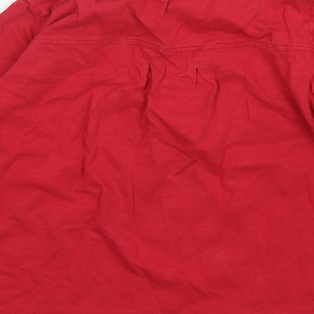 Name It Girls Red Cotton Basic T-Shirt Size 6 Years Round Neck Pullover