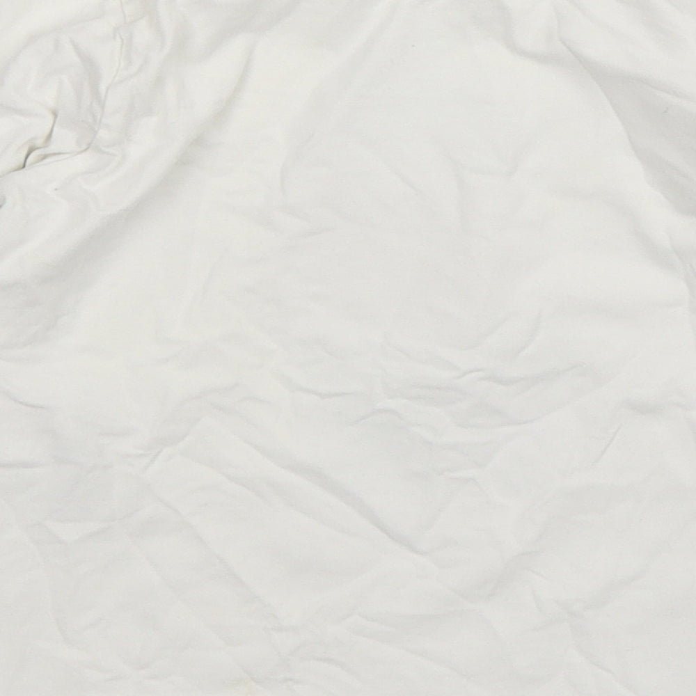 Name It Girls White Cotton Basic T-Shirt Size 6 Years Round Neck Pullover