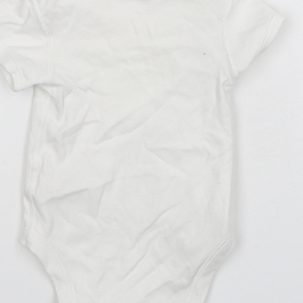 Marks & Spencer Baby White Cotton Leotard One-Piece Size 3-6 Months Snap