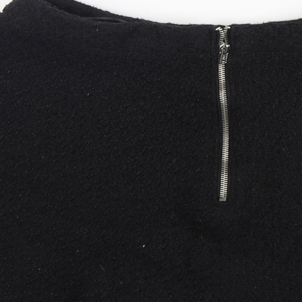 Topshop Womens Black Polyester Mini Skirt Size 8
