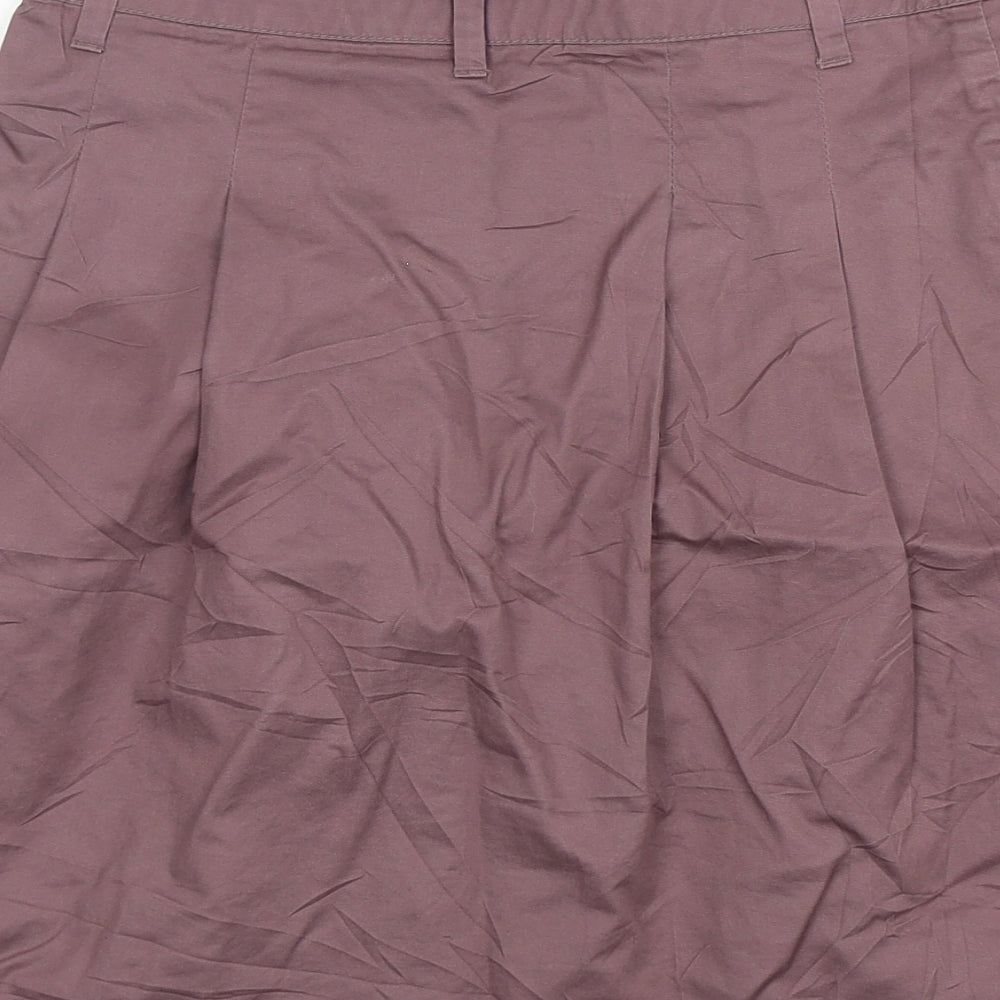 Zara Womens Purple Cotton A-Line Skirt Size S
