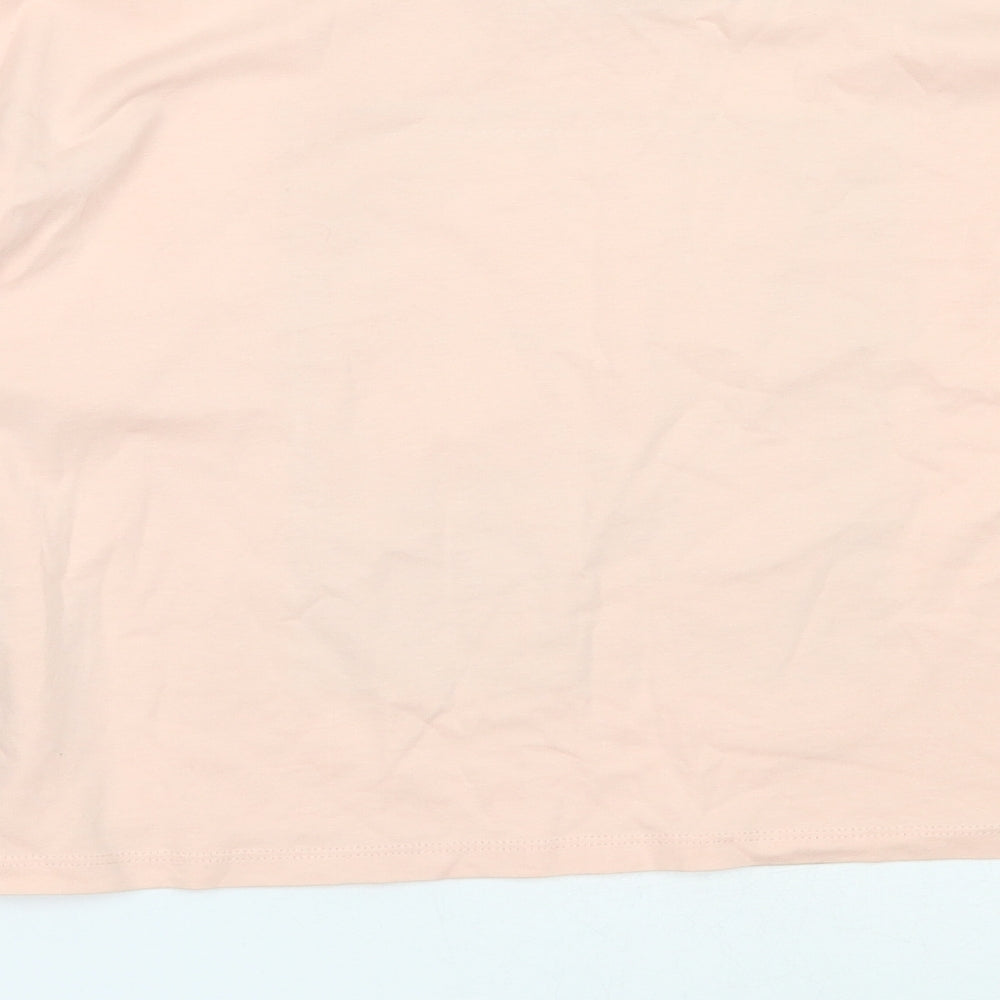River Island Girls Pink Cotton Basic T-Shirt Size 11-12 Years Round Neck